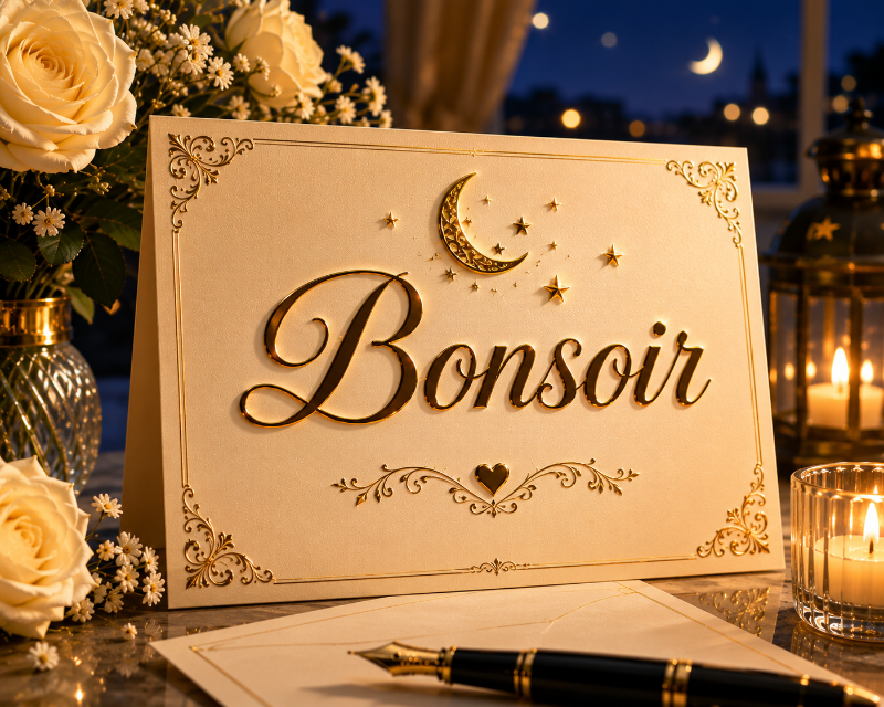 Illustration du mot : BONSOIR