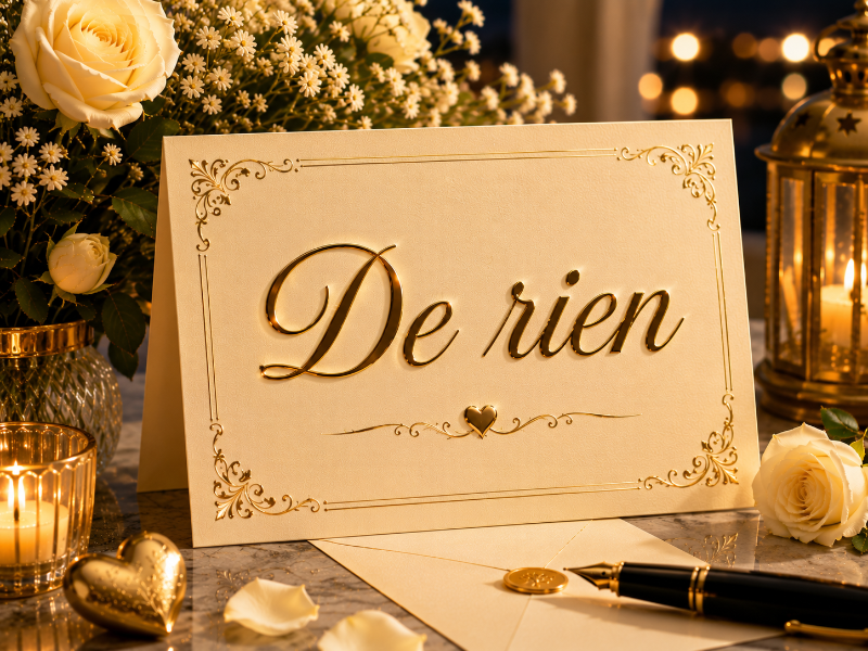 Illustration du mot : DE RIEN